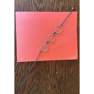 Paparazzi "Dress The Part" White Rhinestone Ring & Gunmetal Tennis Bracelet‎